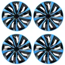 16 inch Wheel Covers Full Rim Snap On Hub Caps For R16 Tire & Steel Wheels Set of 4 Black And Blue TT Style