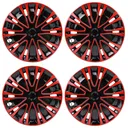 15 inch Wheel Covers Full Rim Snap On Hub Caps For R15 Tire & Steel Wheels Set of 4 Black And Red BK Style