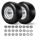 2pcs 13x6.5x6 Flat Free Tire And Wheel With 4"-7.5" Centered Hub 3/4" or 5/8" Bearings For Lawn Mower Garden Tractor