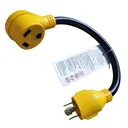 30 AMP Generator To RV Power Adapter 4 Prong 125V Male Plug To 30 AMP Female 18 inch