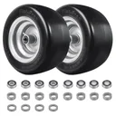 2pcs 11x6x5 Flat Free Tire And Wheel With 4" Hub 3/4" Bearing For Lawn Mower Garden Tractor