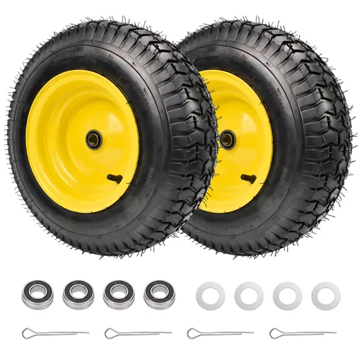 2pcs 16x6.5x8 Turf Tire With 3.3" Hub 3/4" Bearing For Lawn Mower Garden Tractor