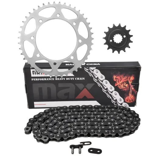 Black Drive Chain And Sprocket Set For Kawasaki KL650 KLR650 1990-2025