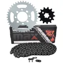 Black Drive Chain And Sprocket Set For Kawasaki KLX110 KLX110R KLX110RL KX110L 2010-2025
