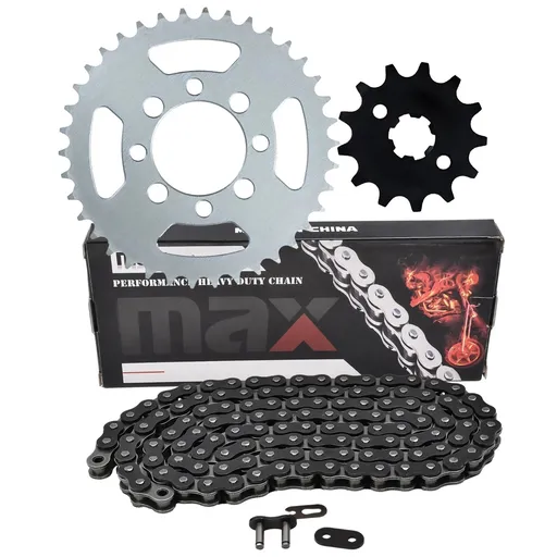 Black Drive Chain And Sprocket Set For Kawasaki KLX110 KLX110R KLX110RL KX110L 2010-2025