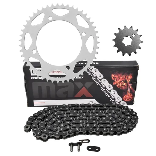 Black Drive Chain And Sprocket Set For Kawasaki KX65 2002-2025