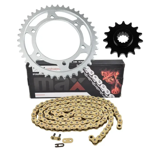 Gold Drive Chain And Sprocket Set For Kawasaki Ninja 250R EX250J 2008-2012