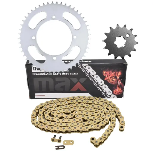 Gold Drive Chain And Sprocket Set For Kawasaki KX85 2001-2025 Not Fit Big Wheel Model