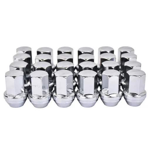 14 x 1.5 Chrome Lug Nuts 1.78" Height 7/8" Hex For Chevy Silverado Tahoe Suburban 24pcs
