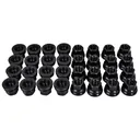 14 x 1.5 Black Flat Seat Open End Lug Nuts For Ford F250 F350 Super Duty 32pcs