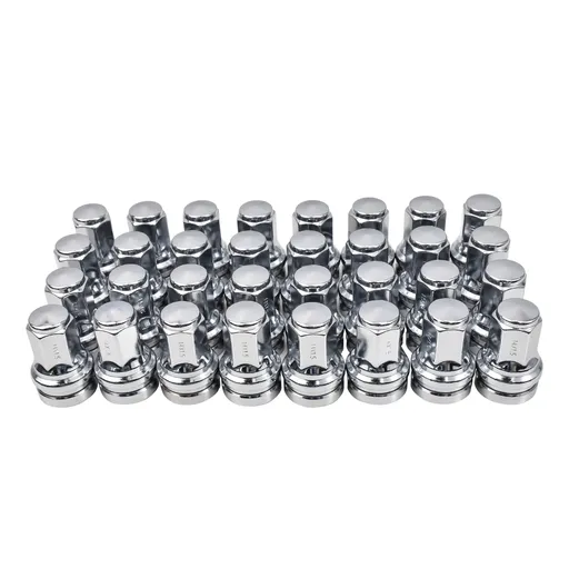 14 x 1.5 Chrome Flat Seat Lug Nuts For 2017-2024 F250 F350 Super Duty Replace HCPZ-1012-B HCPZ-1012-A 32cps