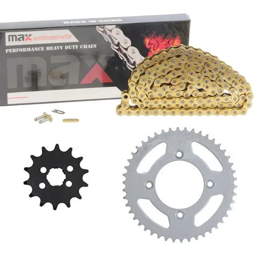 Gold Drive Chain And Sprocket Set For Honda XR80R 1985-2003 CRF80F 2004-2013