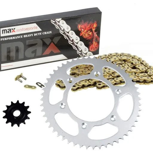 Gold Drive Chain And Sprocket Set For Kawasaki KLX140L 2008-2024