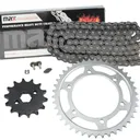 Black Drive Chain And Sprocket Set For Kawasaki KLX140L 2008-2024