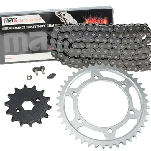 Black Drive Chain And Sprocket Set For Kawasaki KLX140L 2008-2024