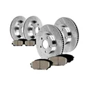 Drilled Slotted Brakes Rotors With Ceramic Brake Pads Replacement For 2006-2011 Honda Ridgeline 12.6 inch Front And 13.15 inch Rear