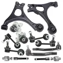Front Suspension Kit Control Arms Replacement For 2006-2011 Honda Civic Non-Si Model Tie Rod Ends And Ball Joints 12pcs