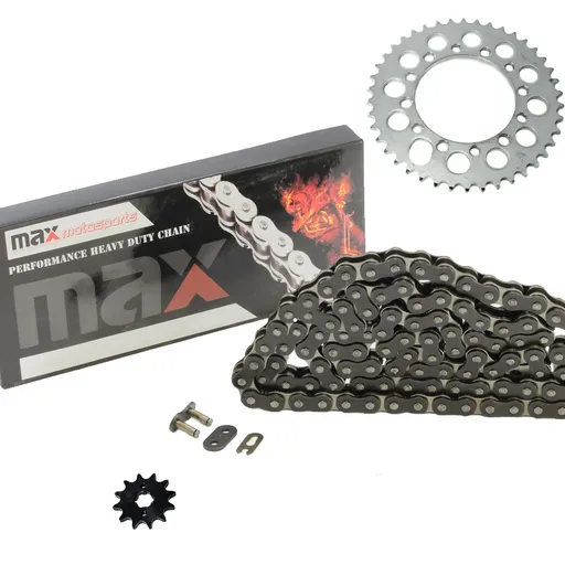 [203-SP019-N520-88-BK] Black Drive Chain And Sprockets Set For 1994 1995 1996 Honda TRX 200 D Fourtrax Type II