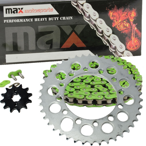 [203-SP019-N520-88-GN] Green Drive Chain And Sprockets Set For 1994 1995 1996 Honda TRX 200 D Fourtrax Type II