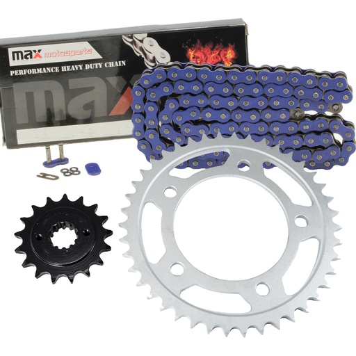 [203-SP027-O525-122-BU] Blue O Ring Chain And Sprocket Kit For Honda Shadow Ace 750 VT750C 1998-2003