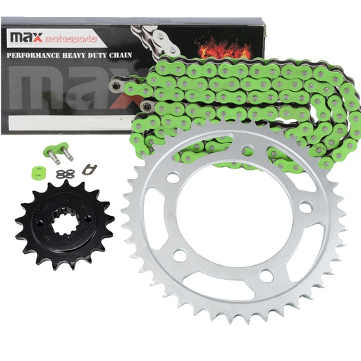 [203-SP027-O525-122-GN] Green O Ring Chain And Sprocket Kit For Honda Shadow Ace 750 VT750C 1998-2003