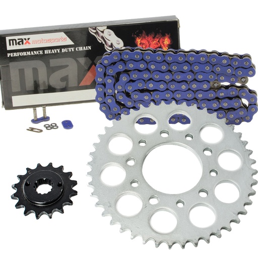 [203-SP033-O525-120-BU] Blue O Ring Chain And Sprocket Kit For Honda Shadow 600 VLX 1989-2007