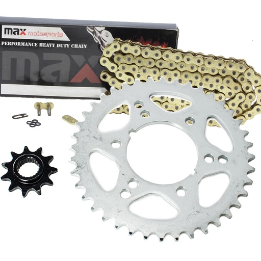 [203-SP036-O520-86-GD] Gold Chain And Sprocket Kit For 1994 Polaris Trail Boss 250