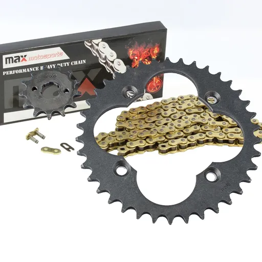 [SP09134-N520-86-GD] 1993-2008 Honda TRX300 EX Sportrax Chain And Sprockets Set Gold