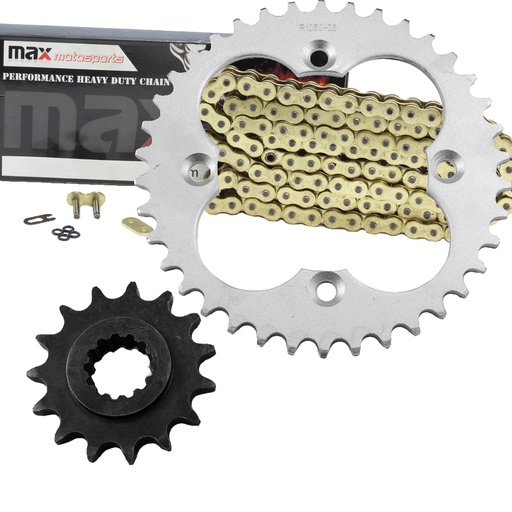[SP09136-O520-98-GD] Gold O Ring Chain And Sprockets Set For 2007-2019 Yamaha Raptor 700 YFM700R