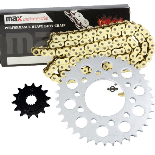 [203-SP077-O525-110-GD] Gold O Ring Chain And Sprocket Set For 1991-2004 Honda Nighthawk 750 CB750