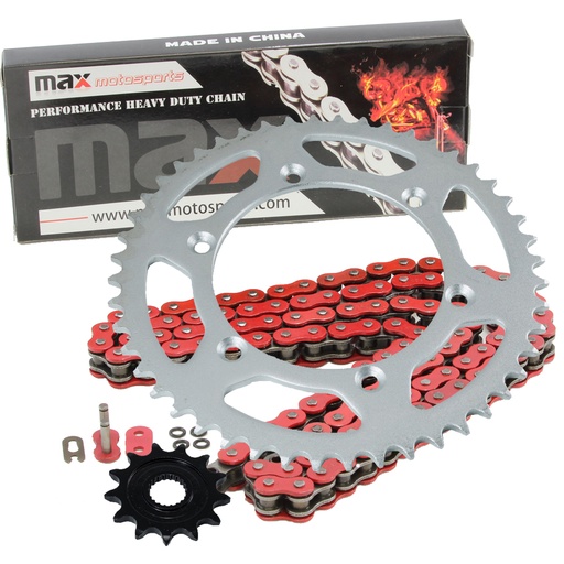 [203-SP084-O520-112-RD] Red O Ring Chain And Sprocket Kit For 2001-2004 Yamaha YZ250
