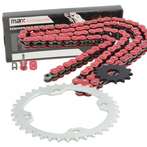 [SP07843-O520-96-RD] Red O Ring Chain And Sprocket Kit For 2006-2014 Honda TRX450R TRX450ER