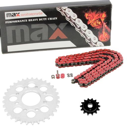 [SP09125-O520-108-RD] Red O Ring Chain And Sprocket Kit For 1985-2016 Honda Rebel 250 CMX250C
