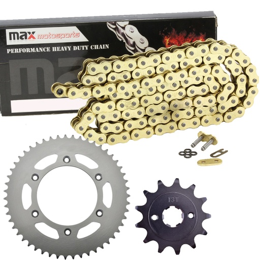 [SP09126-O520-110-GD] Gold O Ring Chain And Sprocket Kit For 2003-2018 Honda CRF230F