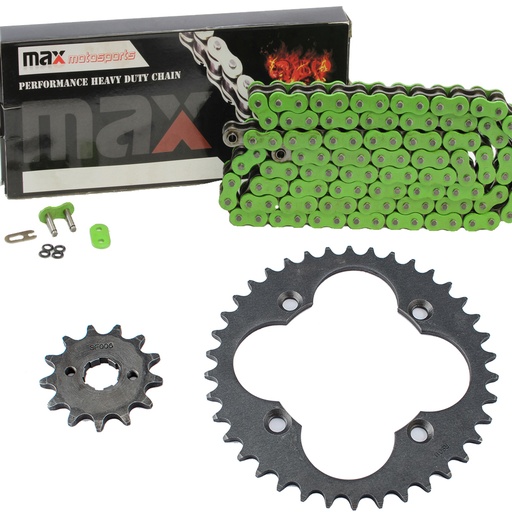 [SP09134-O520-86-GN] Green O Ring Chain And Sprocket Kit For Honda TRX300EX TRX300X Sportrax 300