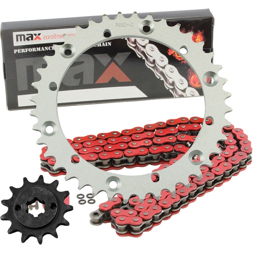 [SP09138-N520-92-RD] 1988-2006 Yamaha Blaster 200 Chain And Sprockets Set YFS200 Red