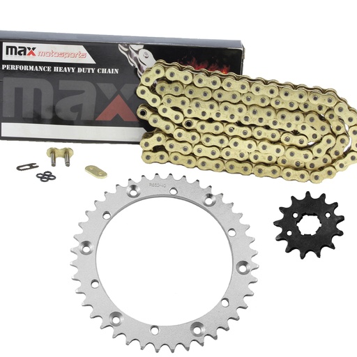 [SP09139-CH-O520-98-GD] Gold O Ring Chain And Sprocket Kit For 1989-2004 Yamaha Warrior 350 YFM350X