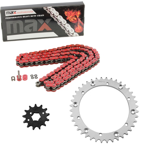 [SP09139-CH-O520-98-RD] Red O Ring Chain And Sprocket Kit For 1989-2004 Yamaha Warrior 350 YFM350X