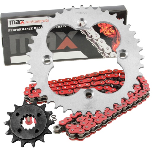 [SP09141-CH-O520-94-RD] Red O Ring Chain And Sprockets Set For 2005-2008 Honda TRX 400 EX Sportrax
