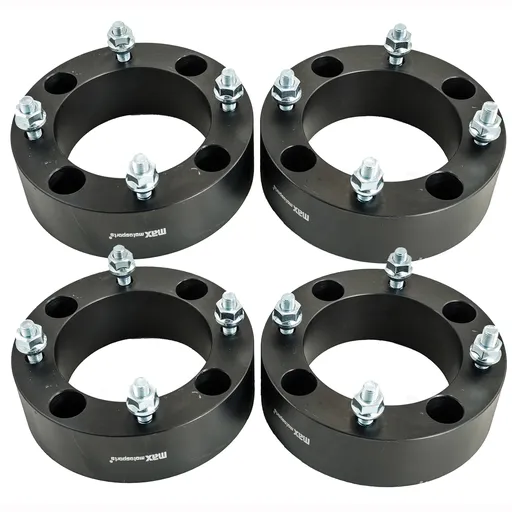 [227-WP403*4] 4x137 Wheel Spacers 2 Inch For For Can Am Maverick Commander Outlander Bombardier M10X1.25 Studs 110mm Hub Bore Black 4pcs