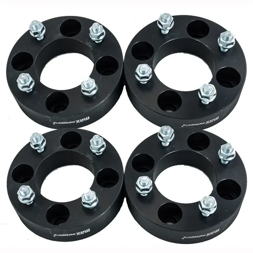 [227-WP405V*4] 4x110 Wheel Spacers 1.5 Inch For Honda Suzuki Kawasaki Yamaha Polaris M10x1.25 Studs 76mm Hub Bore Black 4pcs