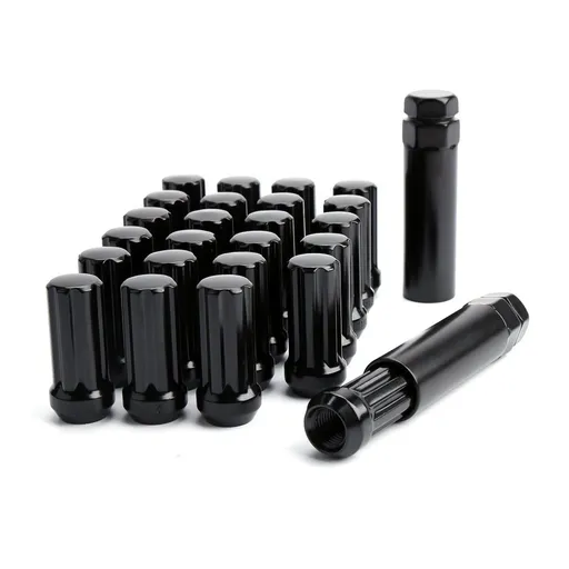 [253-LN030] 14 x 1.5 Black Spline Lug Nuts & Locking Wheel Nut Keys For Chevy Silverado GMC Sierra Yukon XL 1500 24pcs