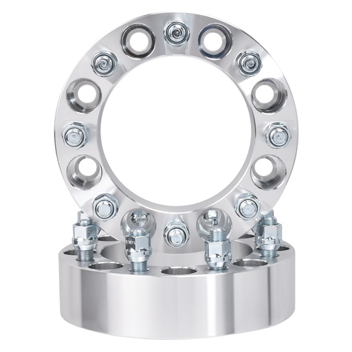 [227-WP040A*2] 8x6.5 Wheel Spacers 2 inch 126.15mm Hub Bore 9/16 Studs For Ford F250 F350 Chevy Dodge Ram 2500 2pcs