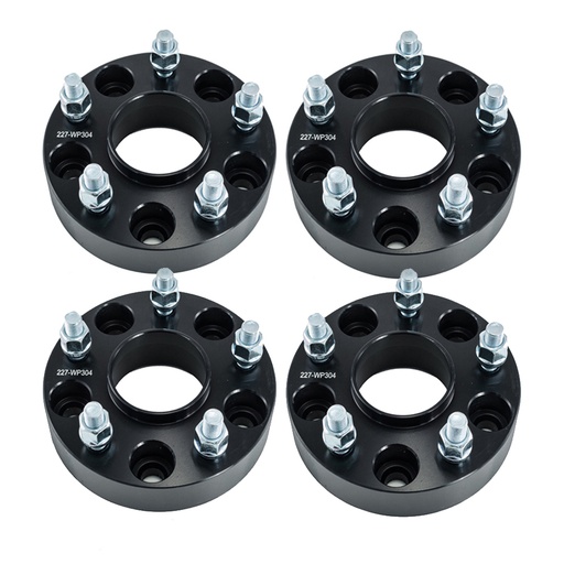 [227-WP304*4] 5x127 Wheel Spacers 5x5 Hubcentric 1.25 inch 71.5mm Hub Bore 1/2"x20 Studs For Jeep Wrangler Commander Grand Cherokee Black 4pcs