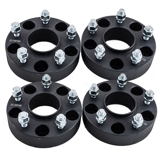 [227-WP306*4] 5x127 Wheel Spacers 5x5 Hubcentric 1.5 inch 71.5mm Hub Bore 1/2"x20 Studs For Jeep Commander Wrangler Grand Cherokee Black 4pcs