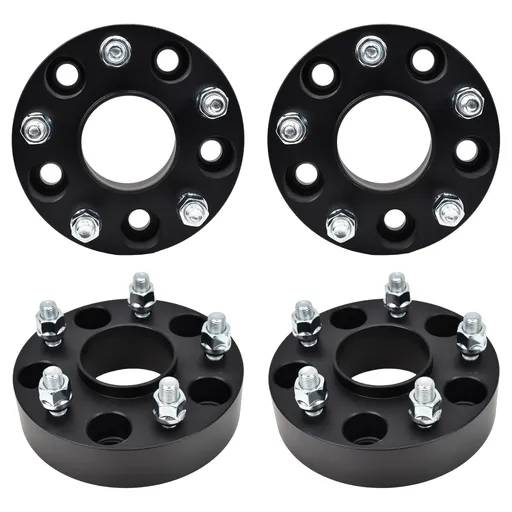 [227-WP306B*4] 5x5 Wheel Spacers 5x127 Hub Centric 1.5 inch 71.5mm Hub Bore 1/2"x20 Studs For Jeep Commander Wrangler Grand Cherokee Black 4pcs