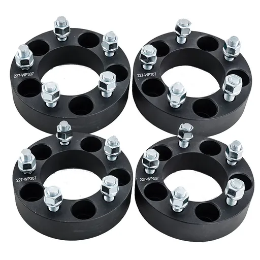 [227-WP307*4] 5x114.3 Wheel Spacers 5x4.5 1.5 inch 82.5mm Hub Bore 1/2"x20 Studs For Ford Ranger Explorer Jeep Wrangler Grand Cherokee Black 4pcs