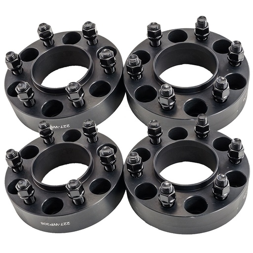 [227-WP308*4] 6x135 Wheel Spacers 1.5 inch Hubcentric 87mm Hub Bore M14x2.0 Studs For Ford Ford F150 Black 4pcs