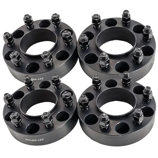 [227-WP308B*4] 6x135 Wheel Spacers 1.5 inch Hubcentric 87mm Hub Bore M14x2.0 Studs For Ford F150 Black 4pcs