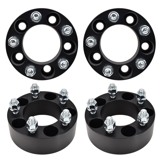 [227-WP310*4] 5x4.5 Wheel Spacers 2 inch 82.50mm Hub Bore 1/2"x20 Studs For Ford Mustang Edge Ranger Explorer Black 4pcs